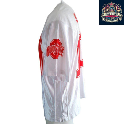 Vintage Ohio State Buckeyes Men's Large Football Jersey by Starter – Classic White with Red Accents - USASTARFASHION