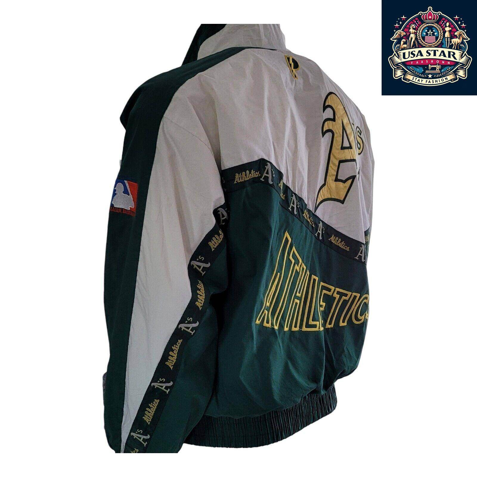 Vintage Pro Player 80s / 90s Oakland A’s Embroidered Logo Jacket Size Large... - USASTARFASHION