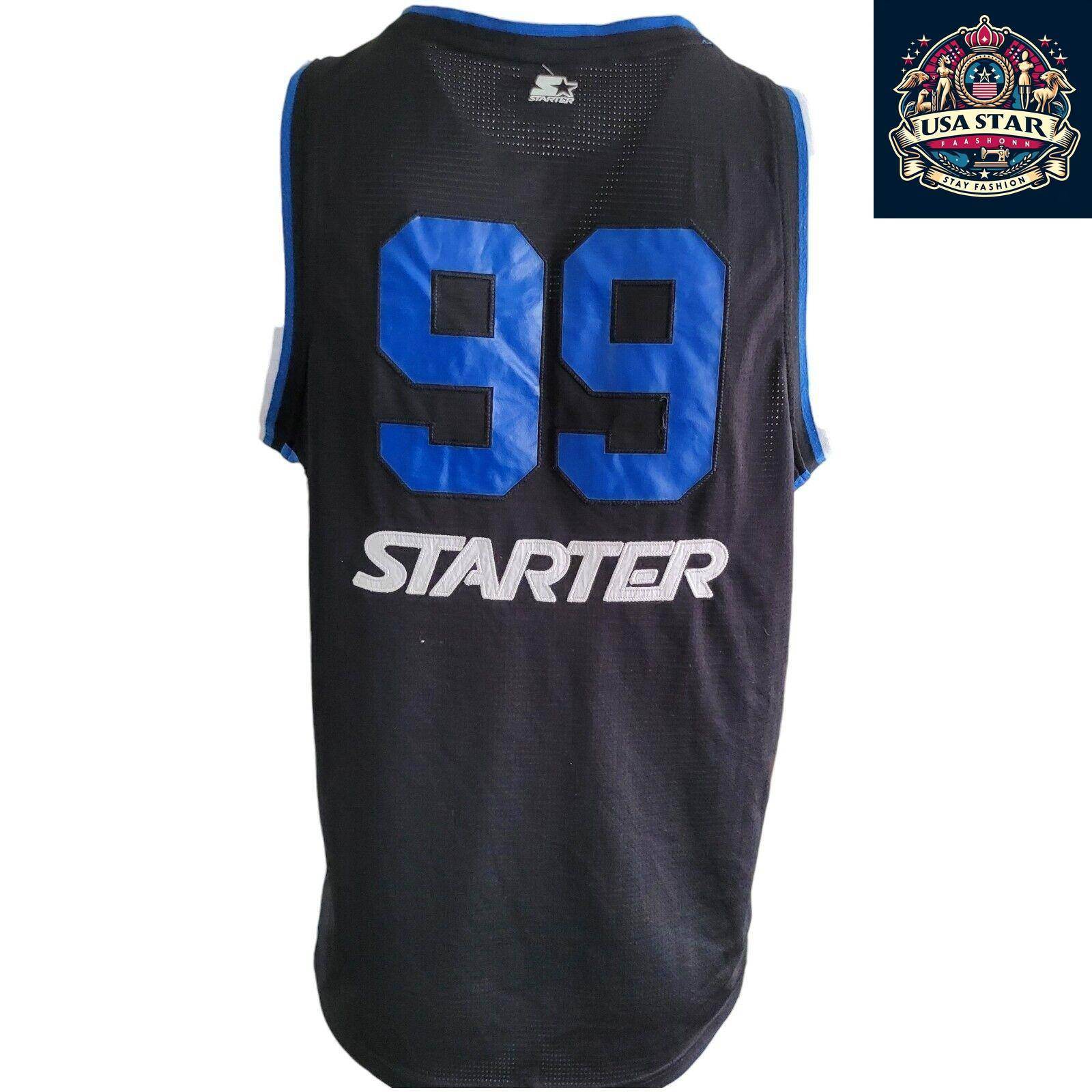 Vintage Starter Sports Vest Blue Logo No 99 Size L Retro Sportswear Perfect for Casual Outings - USASTARFASHION