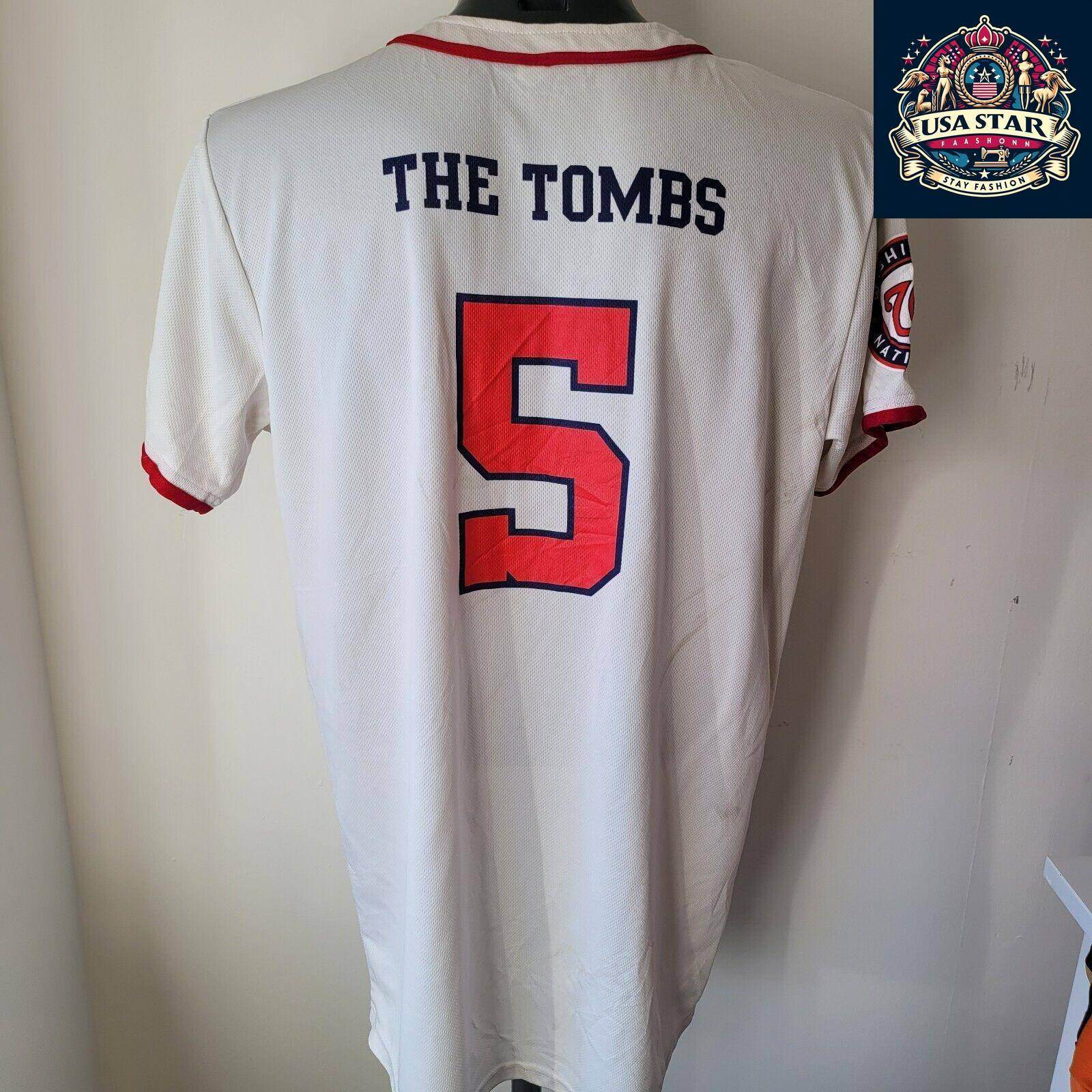 Vintage Washington Nationals MLB Baseball Jersey Adult (M) The Tombs 5 - USASTARFASHION
