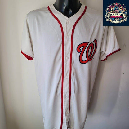 Vintage Washington Nationals MLB Baseball Jersey Adult (M) The Tombs 5 - USASTARFASHION
