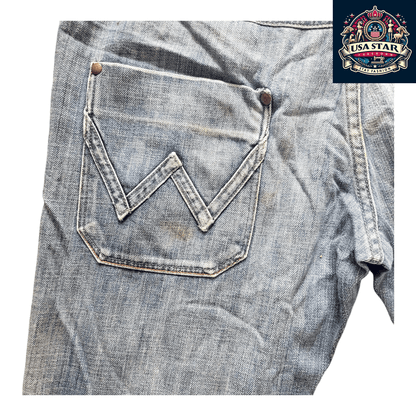 Vintage Wrangler Men's Jeans W36 L30 - Classic Straight - Leg 100% Cotton Denim in Classic Blue - USASTARFASHION