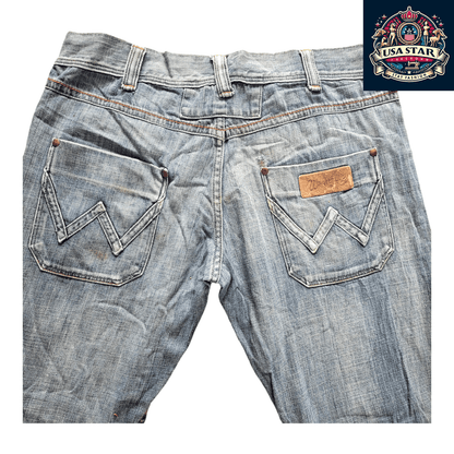 Vintage Wrangler Men's Jeans W36 L30 - Classic Straight - Leg 100% Cotton Denim in Classic Blue - USASTARFASHION