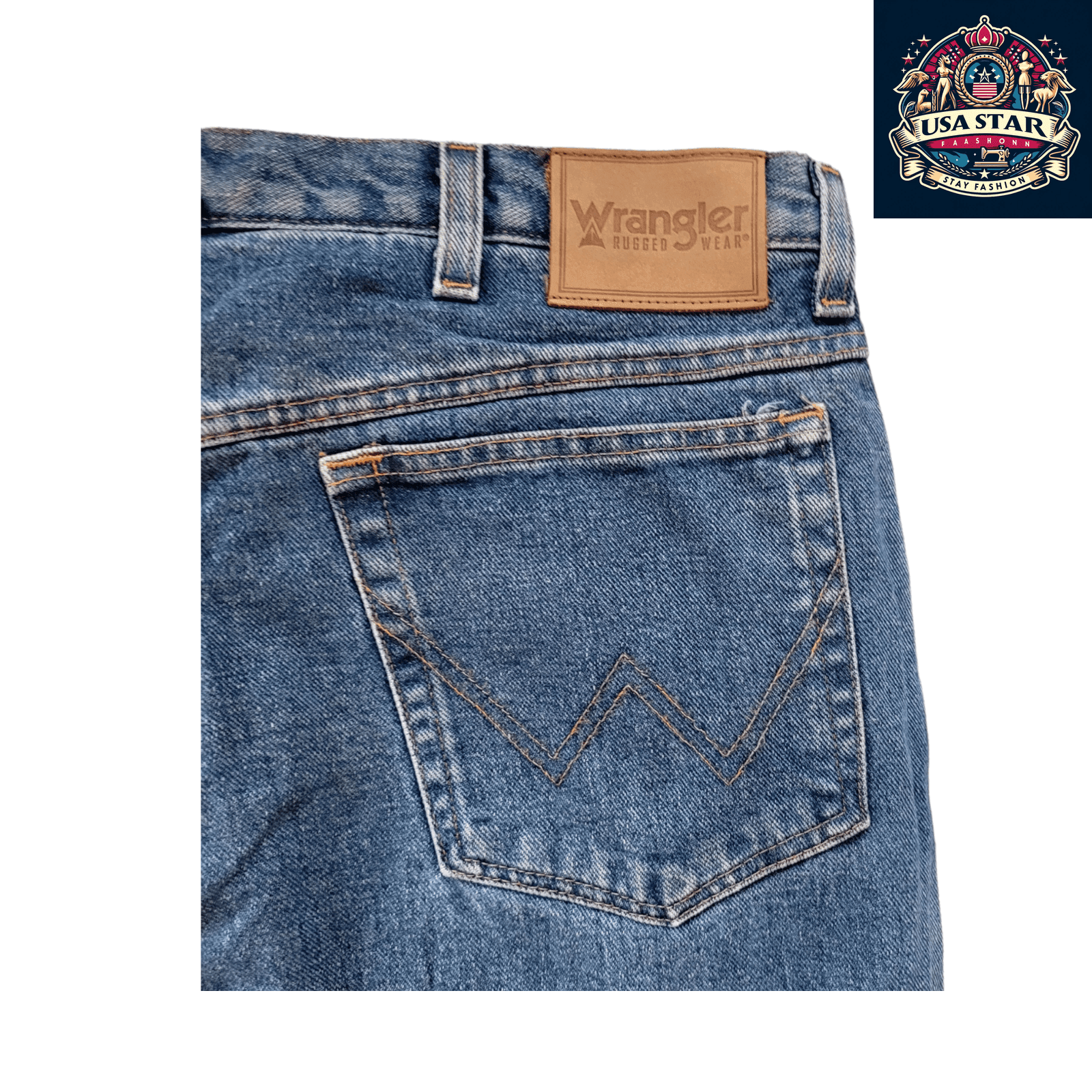 Vintage Wrangler Rugged Wear Jeans W38 x L32 - Fleece - Lined, Durable, Classic Fit for Outdoor Comfort - USASTARFASHION