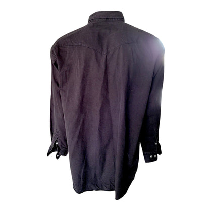 Vintage Wrangler Western Black Button - Up Shirt – 18.5" x 36 XXL - USASTARFASHION