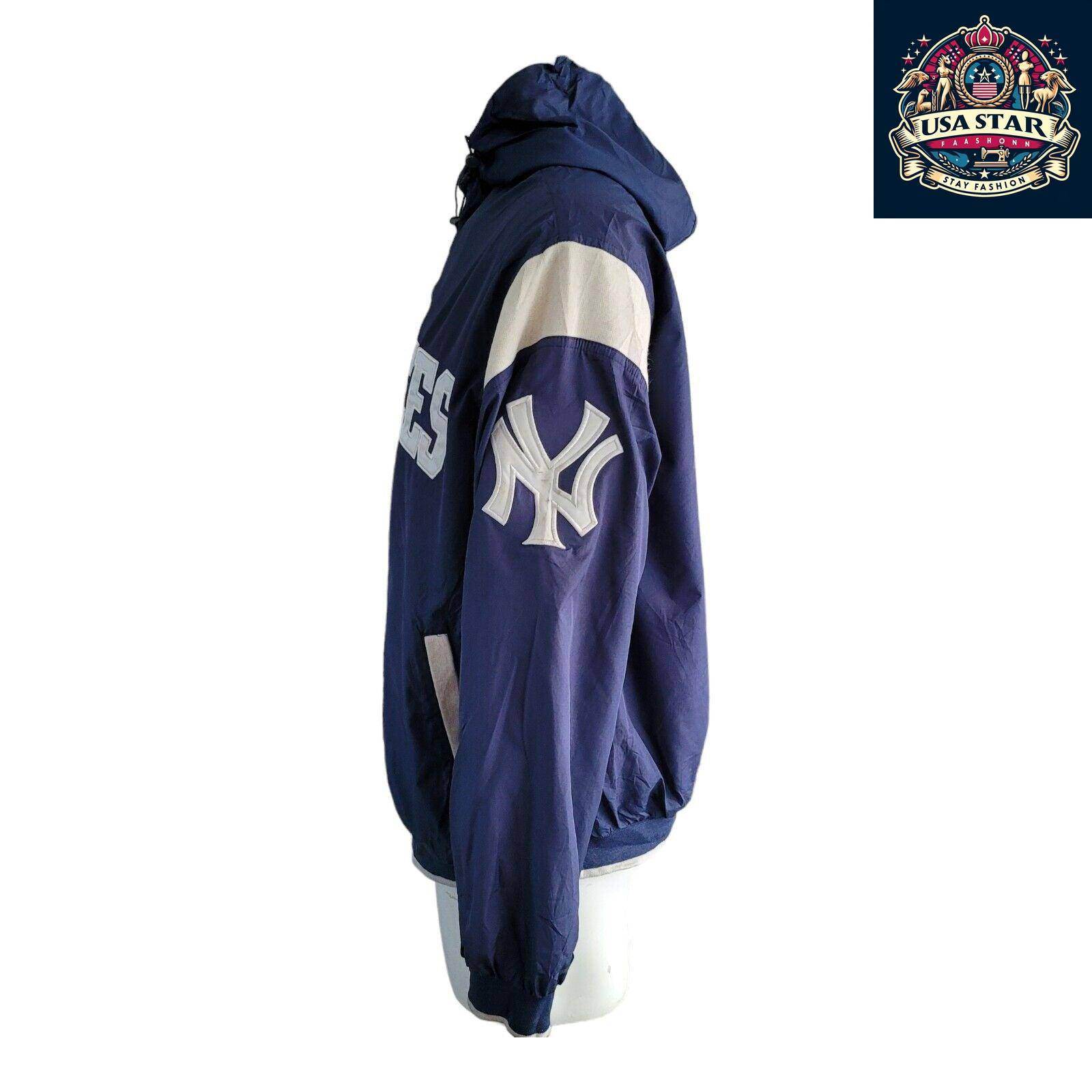 Vintage Yankees Jacket XL Men's Bomber by G - III Sports with Hood & Functional Pockets - USASTARFASHION