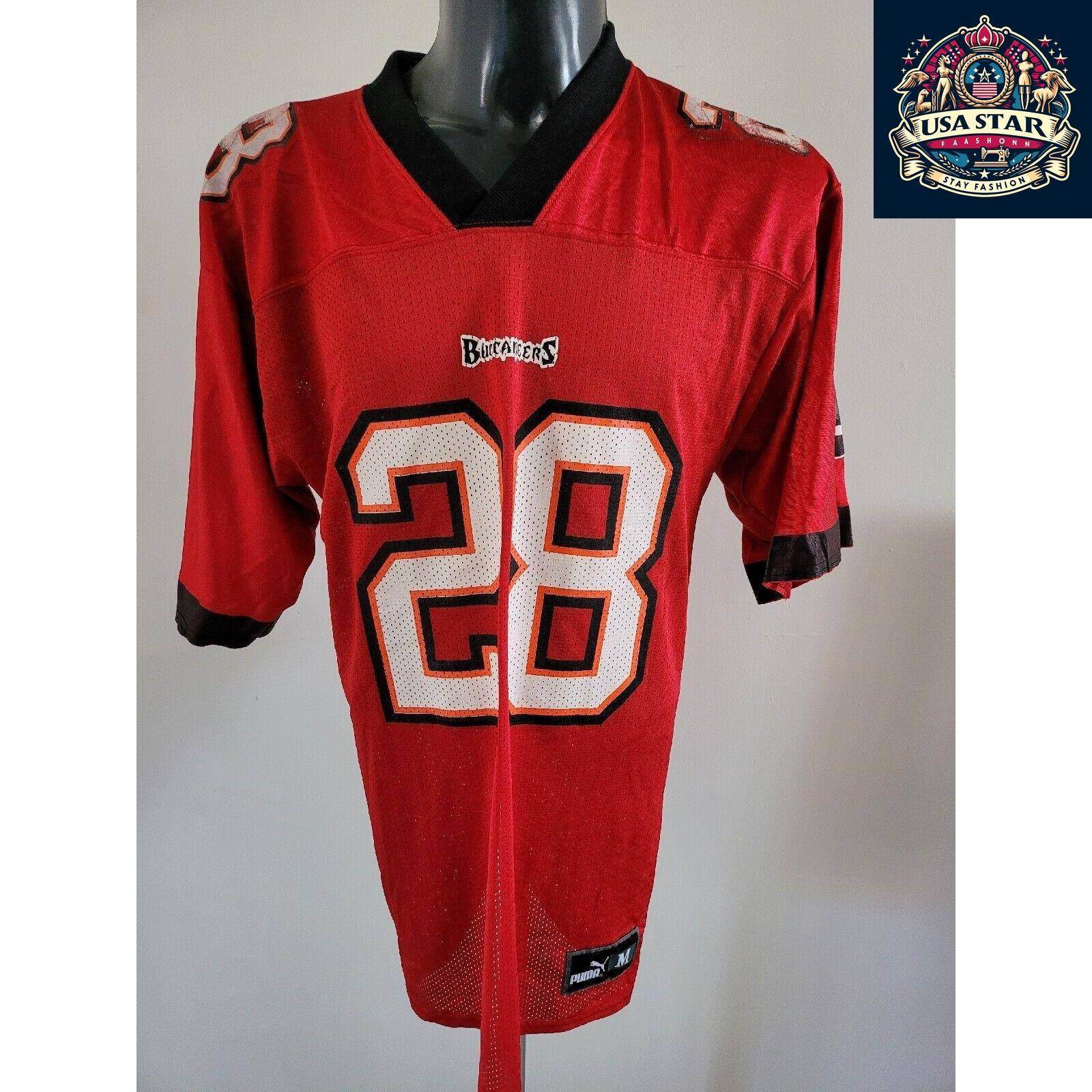 Warrick Dunn 28 Tampa Bay Buccaneers NFL Red Jersey Medium Puma - USASTARFASHION