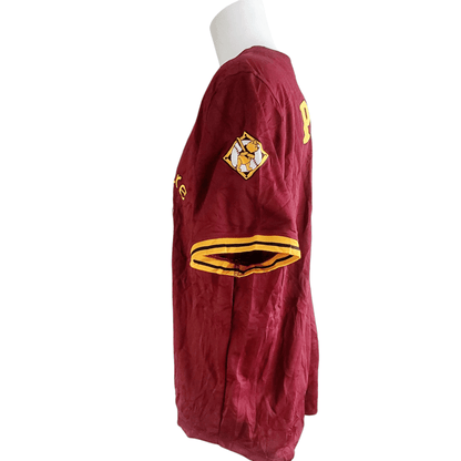 Winnie The Pooh Jersey 2X Red Baseball Style With Embroidered Pooh 26 And Hundred Acre Wood Design - USASTARFASHION
