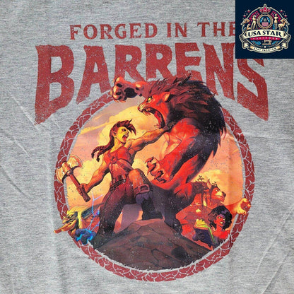 World Of Warcraft T-Shirt - Horde Forged In The Barrens, 100% Cotton, BNWT, Medium Size - USASTARFASHION