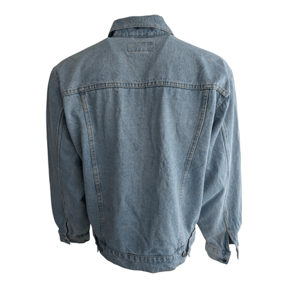 Wrangler Hero Men’s Denim Trucker Jacket Blue 100% Cotton Size L Large - USASTARFASHION