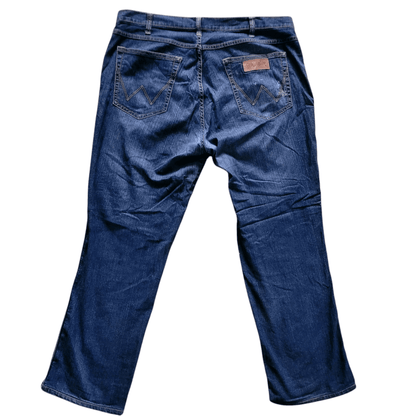 Wrangler Men's Jeans Texas Mid - Rise Regular Fit Straight Leg W40 Deep Indigo, Pre - Owned - USASTARFASHION