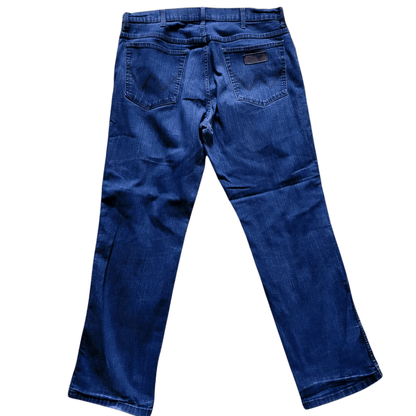 Wrangler Men's Jeans Texas Stretch Straight - Leg, Blue, Size W36 L30, Comfortable Cotton Blend - USASTARFASHION