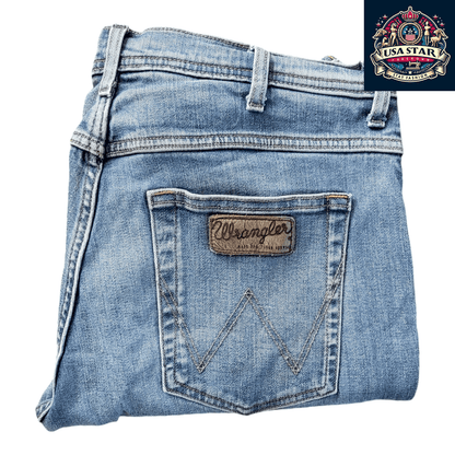 Wrangler Men's Jeans W34 L32 Light Blue Denim Arizona Stretch 98% Cotton Pre - Owned Grade B - USASTARFASHION