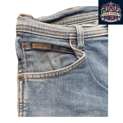 Wrangler Men's Jeans W34 L32 Light Blue Denim Arizona Stretch 98% Cotton Pre - Owned Grade B - USASTARFASHION