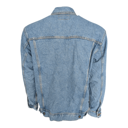 Wrangler Rugged Wear Denim Jacket Light Blue Size L Large 100% Cotton - USASTARFASHION